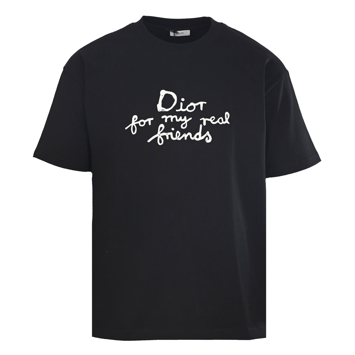 Christian Dior Signature Lettering Embroidered T-Shirt, Short Sleeve Tee for Casual Streetwear