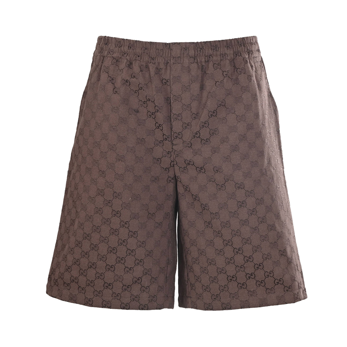 Gucci Brown GG Jacquard Elastic-Waist Shorts