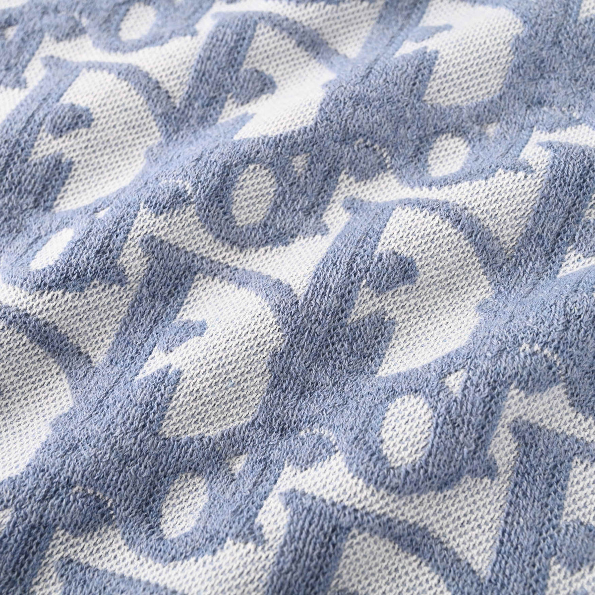 Christian Dior Oblique Blue All-Over Monogram Knit Short-Sleeve T-Shirt for Statement Casual Outfits