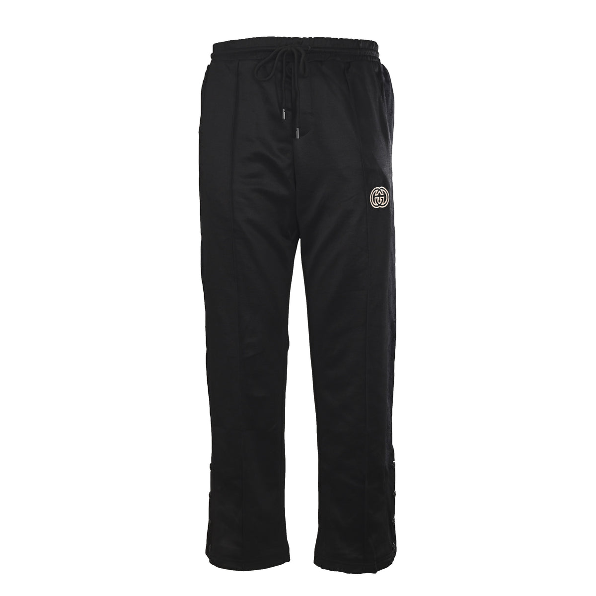 Gucci Unisex GG Embroidered Snap-Leg Track Pants in Black