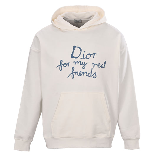 Christian Dior x Hylton Nel Slogan Embroidered Hoodie, Collaboration Hooded Sweatshirt for Streetwear