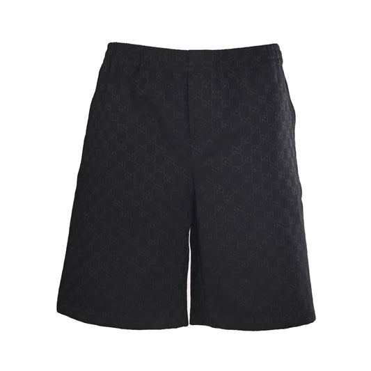 Gucci Black Tonal GG Jacquard Elastic-Waist Shorts