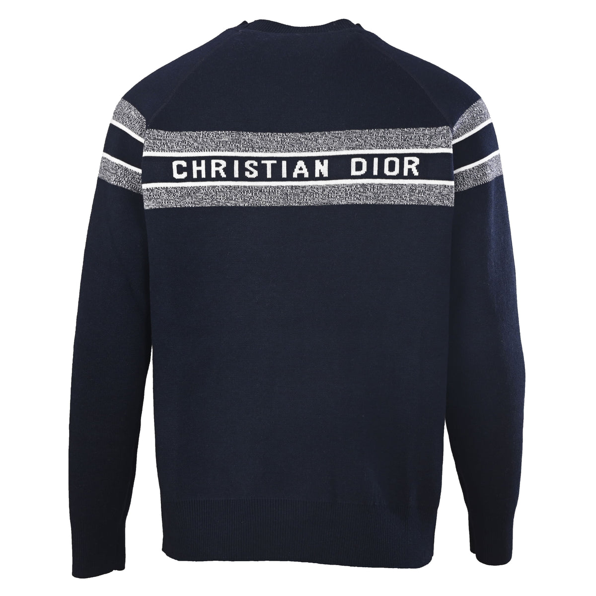 Christian Dior Reversible Monogram Jacquard Sweater, Crewneck Knitwear for Two-Way Styling