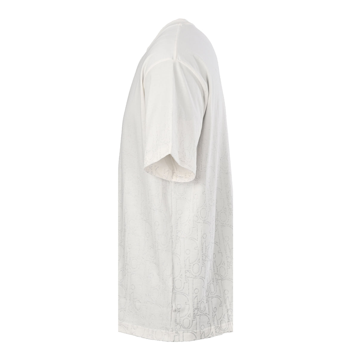 Christian Dior Gradient Monogram Short-Sleeve T-Shirt with Silver-Tone Thread Accents for Statement Styling