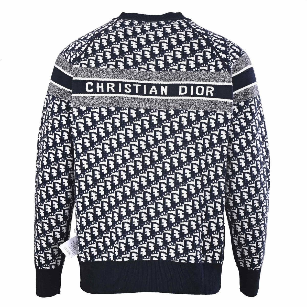 Christian Dior Reversible Monogram Jacquard Sweater, Crewneck Knitwear for Two-Way Styling