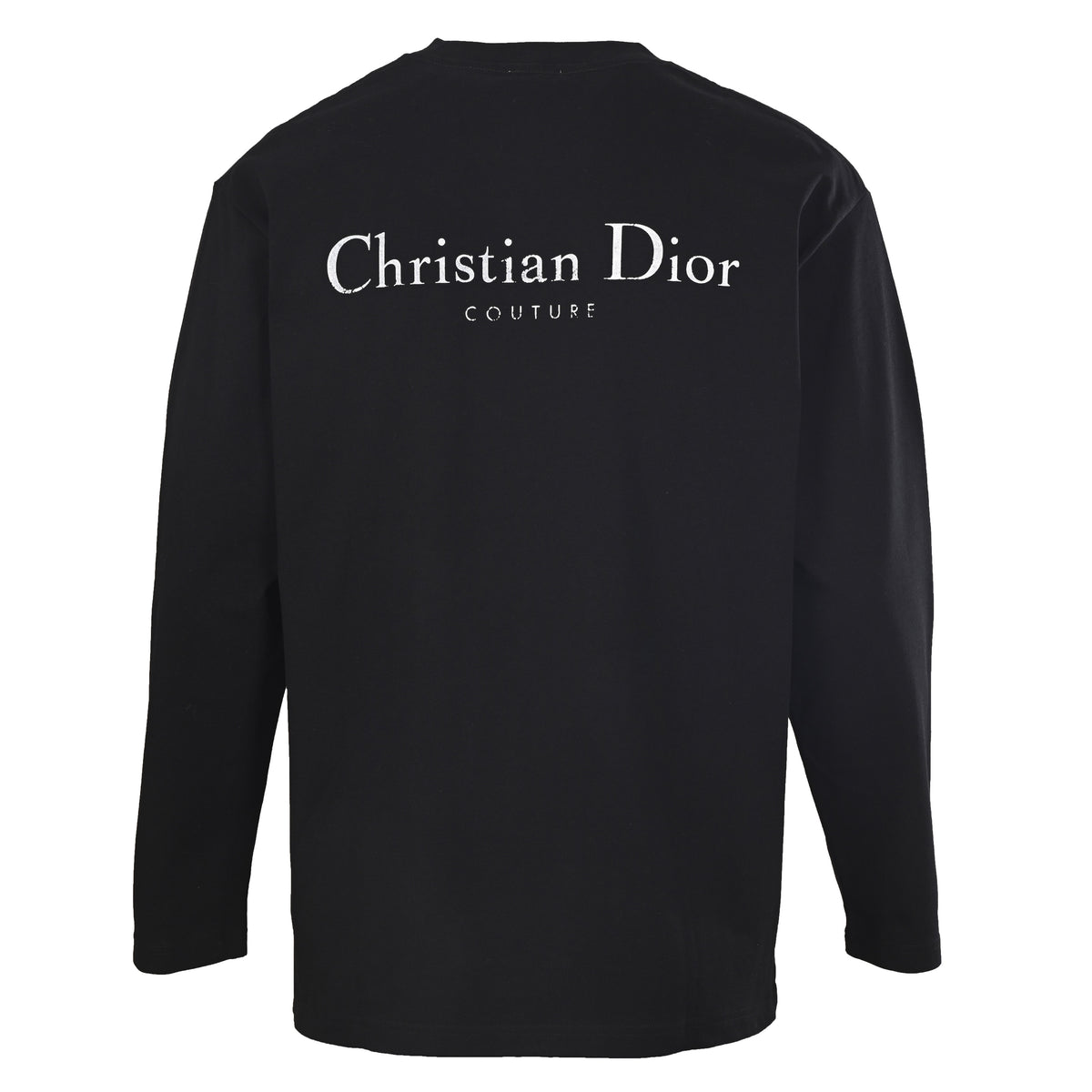 Christian Dior Front and Back Lettering Print Long Sleeve T-Shirt, Graphic Tee for Casual Streetwear