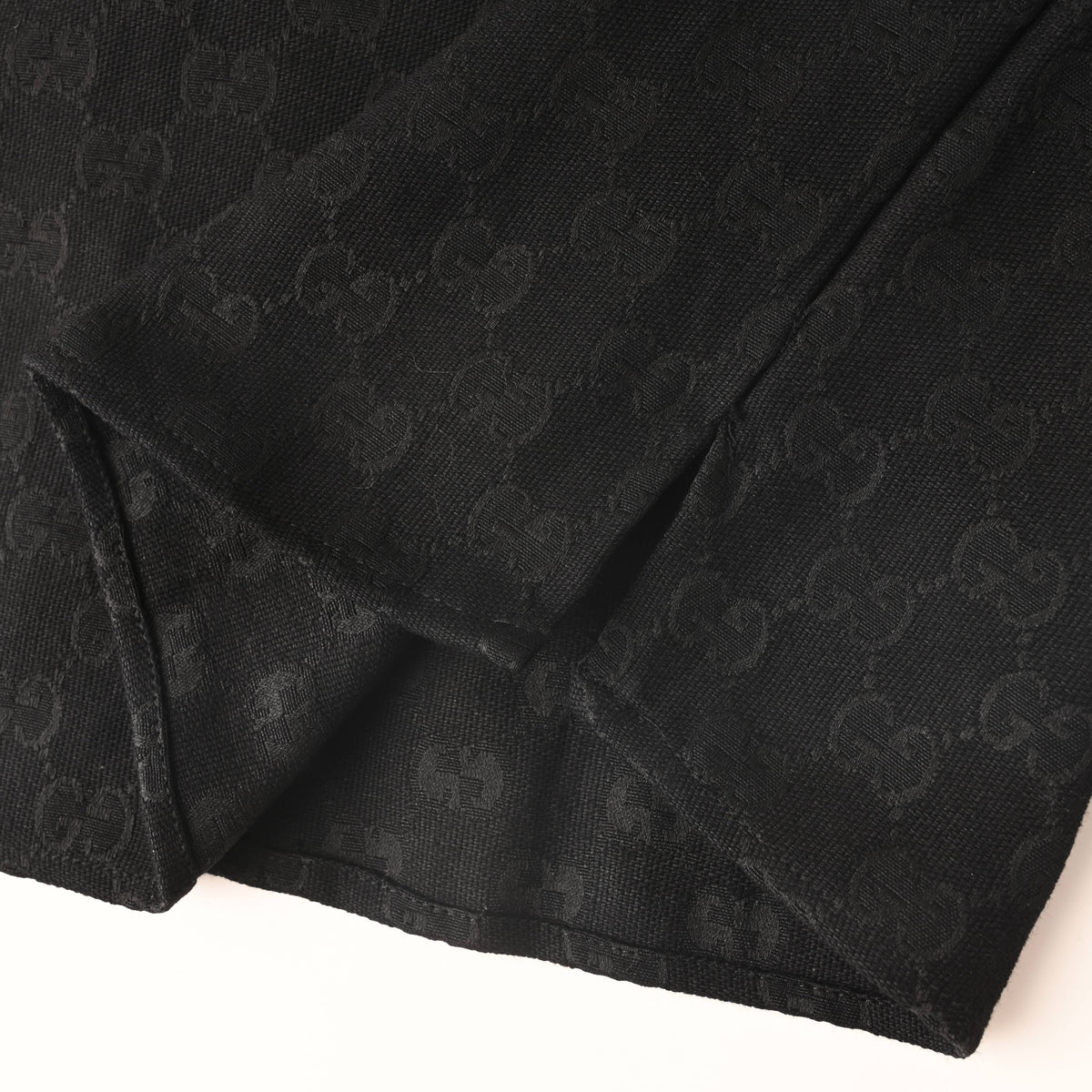 Gucci Black Tonal GG Jacquard Short-Sleeve Camp Collar Shirt