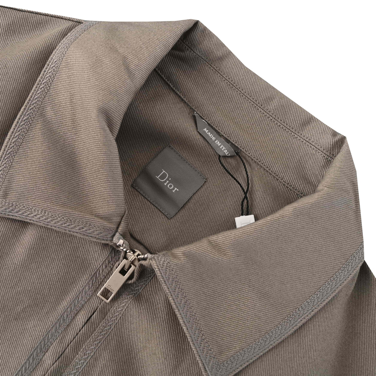 Christian Dior Gabardine Jacket with Embroidered Square Label for Smart Casual Outfits
