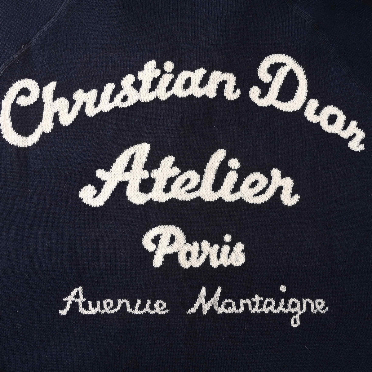 Christian Dior Oblique Reversible Cashmere Knit Jacket, Monogram Jacquard Outerwear with Back Lettering