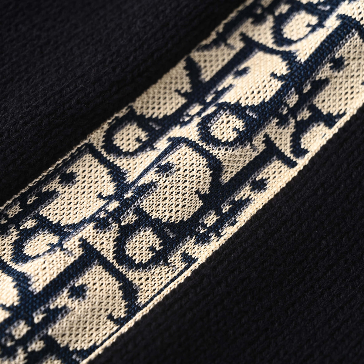 Christian Dior Side Lettering Jacquard Crewneck Sweater, Statement Pullover for Smart Casual Outfits