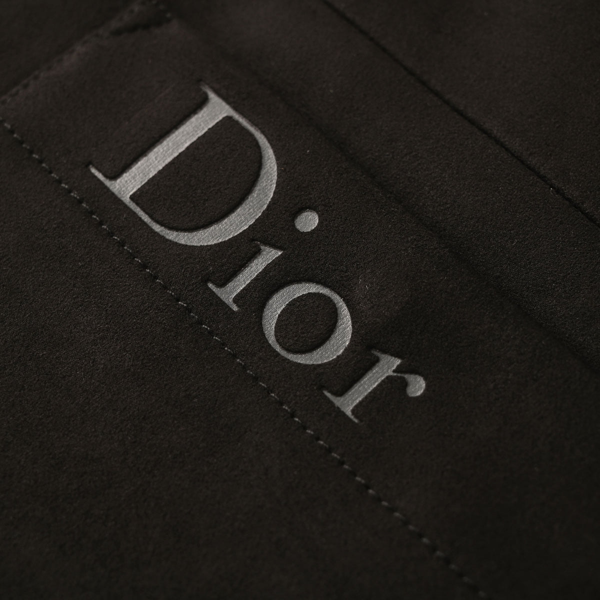 Christian Dior Jacket with Suede Sheepskin Collar and Embossed Lettering Pocket Detail