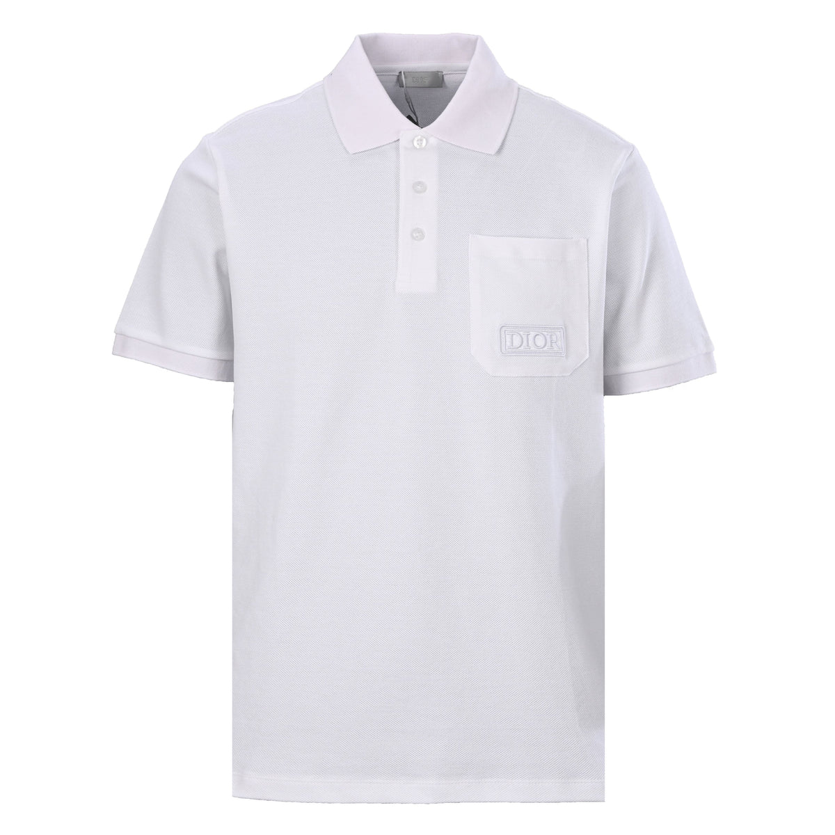 Christian Dior Square-Label Pocket Polo Shirt, CD Lettering Embroidery Short Sleeve Smart Casual Top