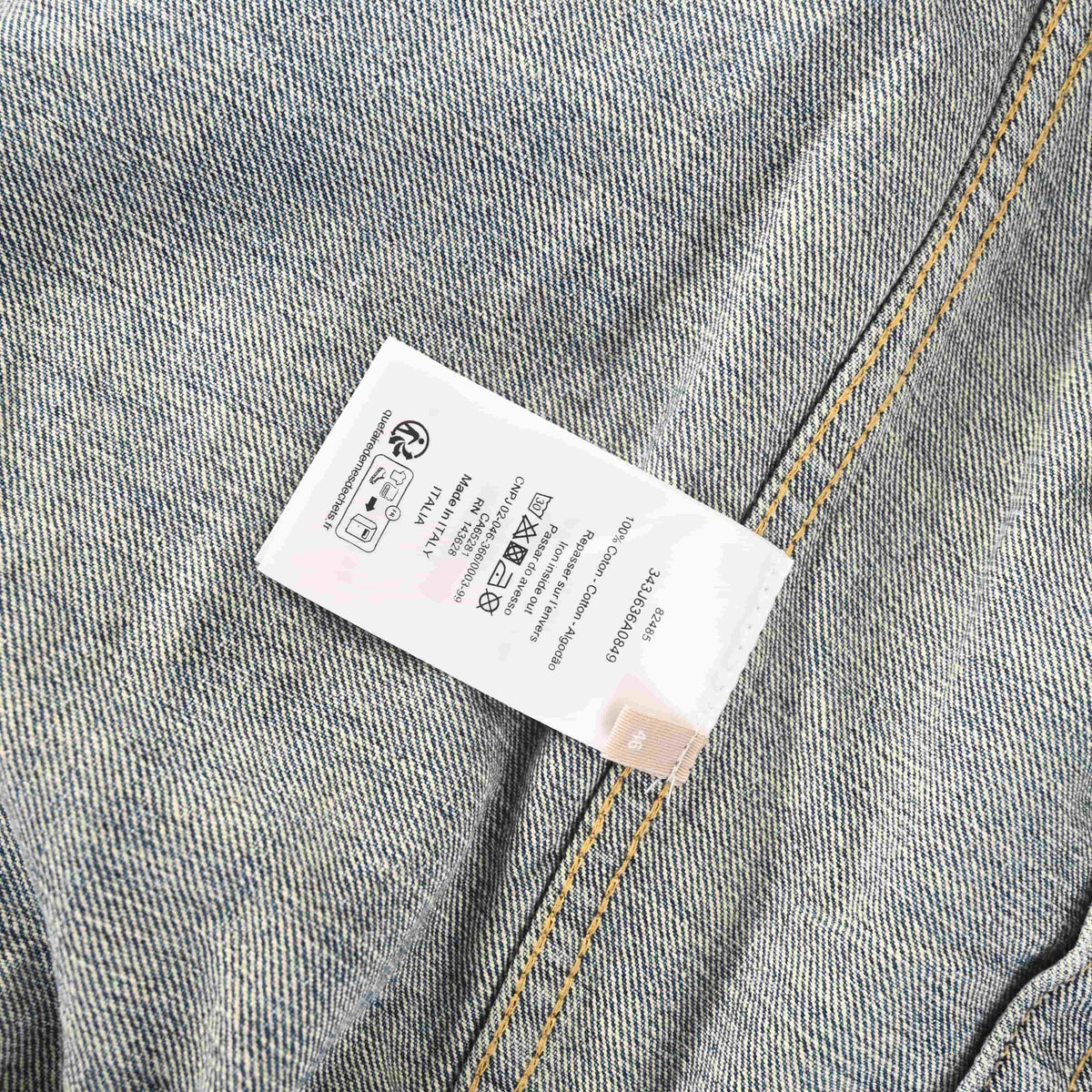 Christian Dior Embroidered Pocket Denim Jacket, Zip-Up Jean Outerwear for Casual Streetwear