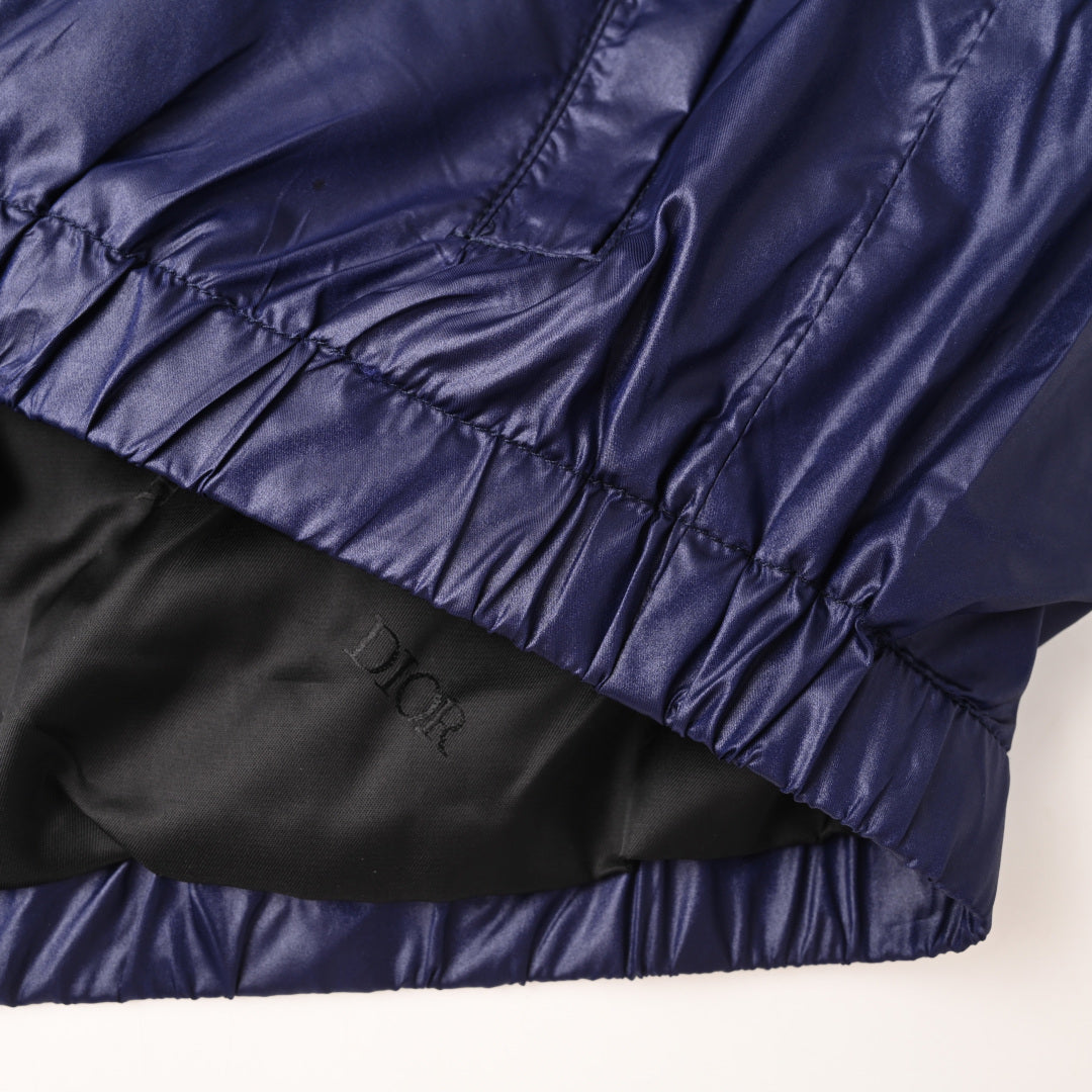 Christian Dior Silk Jacquard Hooded Jacket with Sleeve Label Detail for Elevated Casual Layering