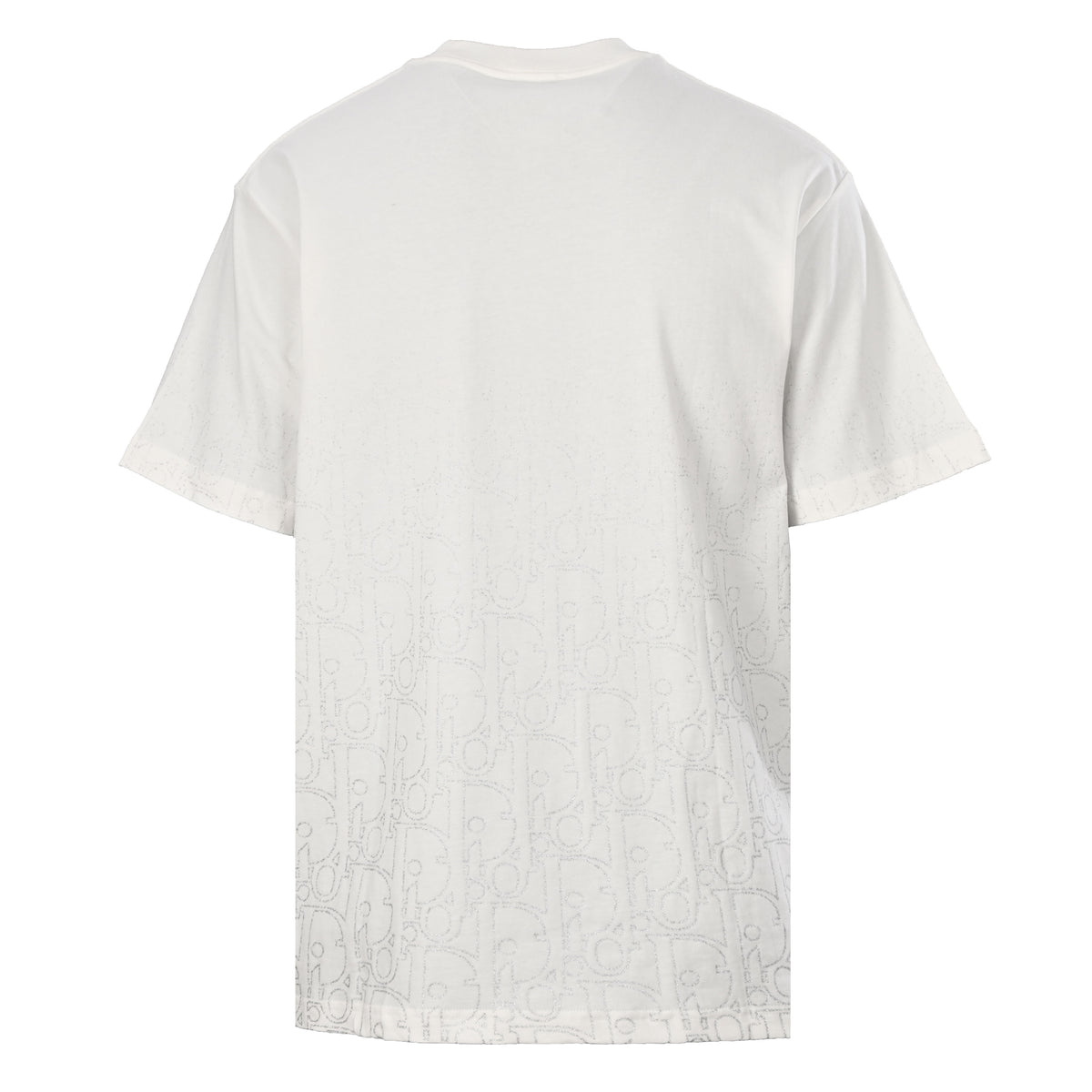 Christian Dior Gradient Monogram Short-Sleeve T-Shirt with Silver-Tone Thread Accents for Statement Styling
