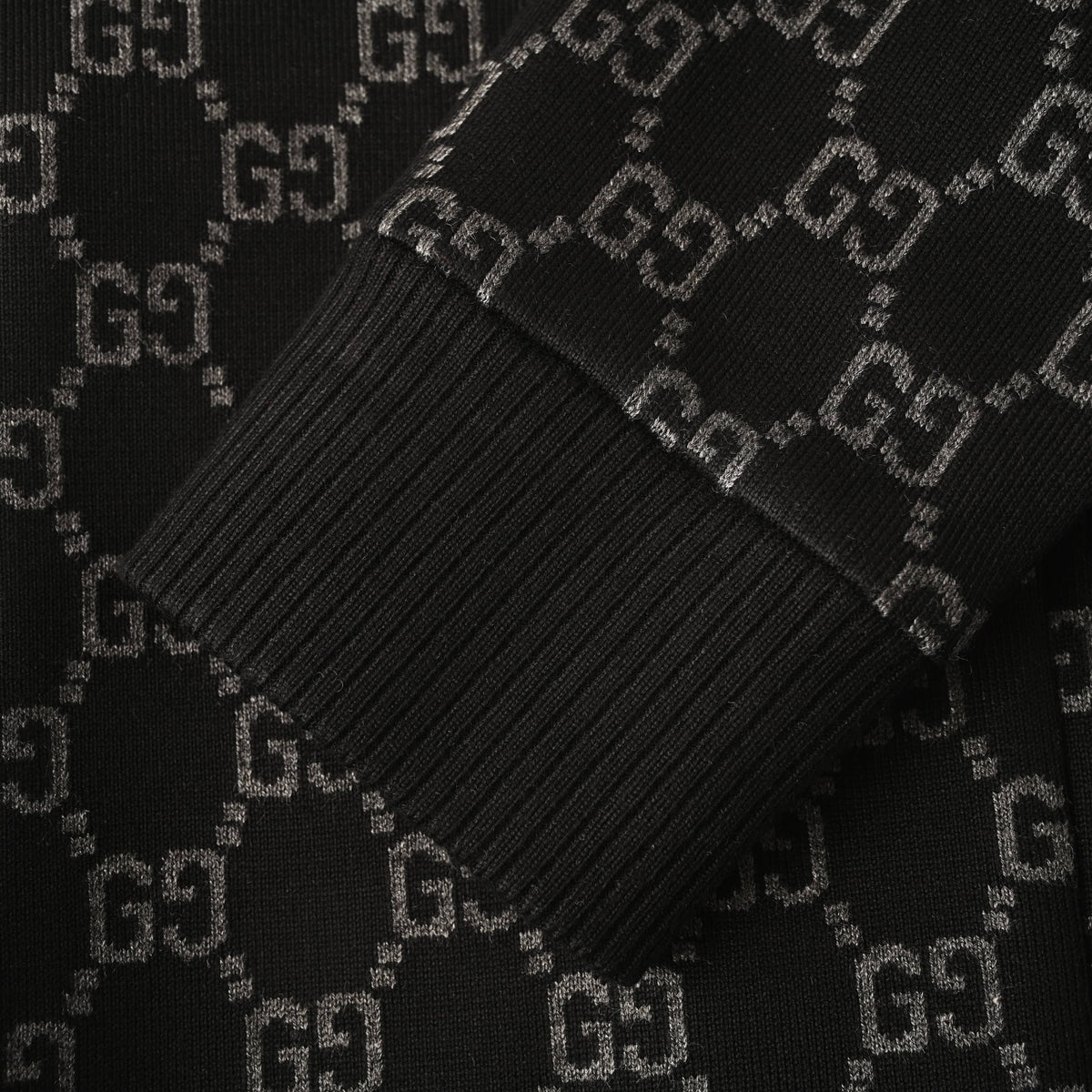 Gucci GG Monogram Jacquard Knit Bomber Jacket