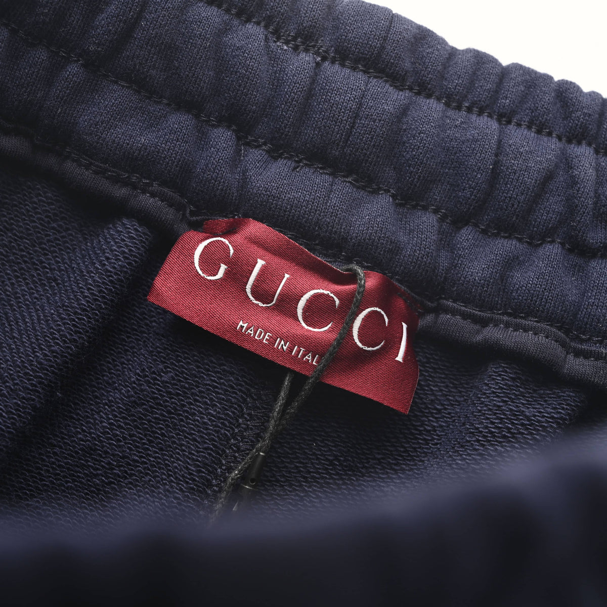 Gucci Navy Tonal Logo Patch Drawstring Shorts