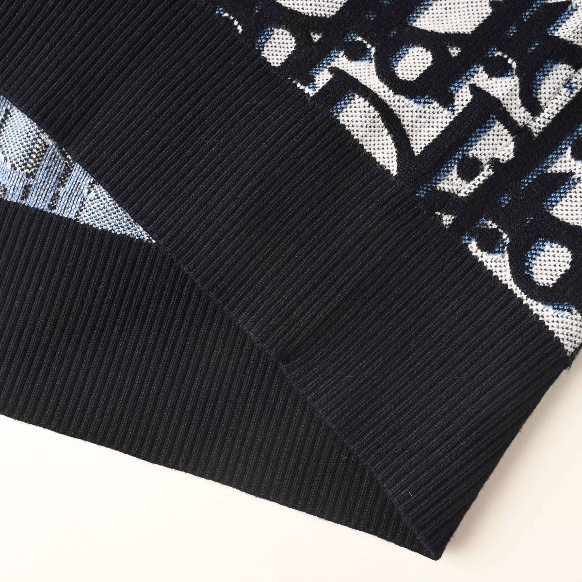 Christian Dior Cotton Wool Blend Jacquard Sweater, All-Over Pattern Knitwear for Smart Casual Outfits