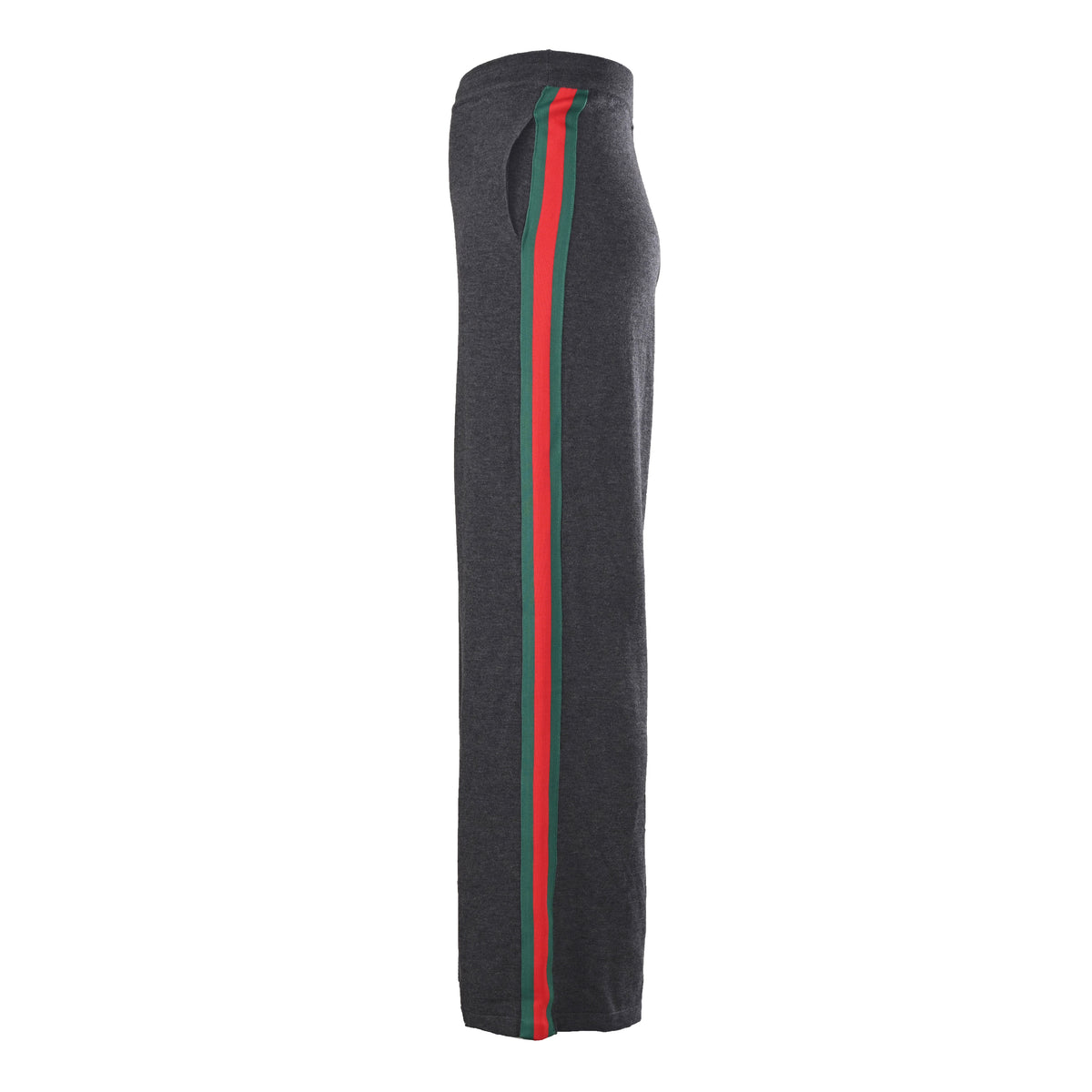 Gucci Relaxed-Fit Wool Trousers with Red and Green Web Trim