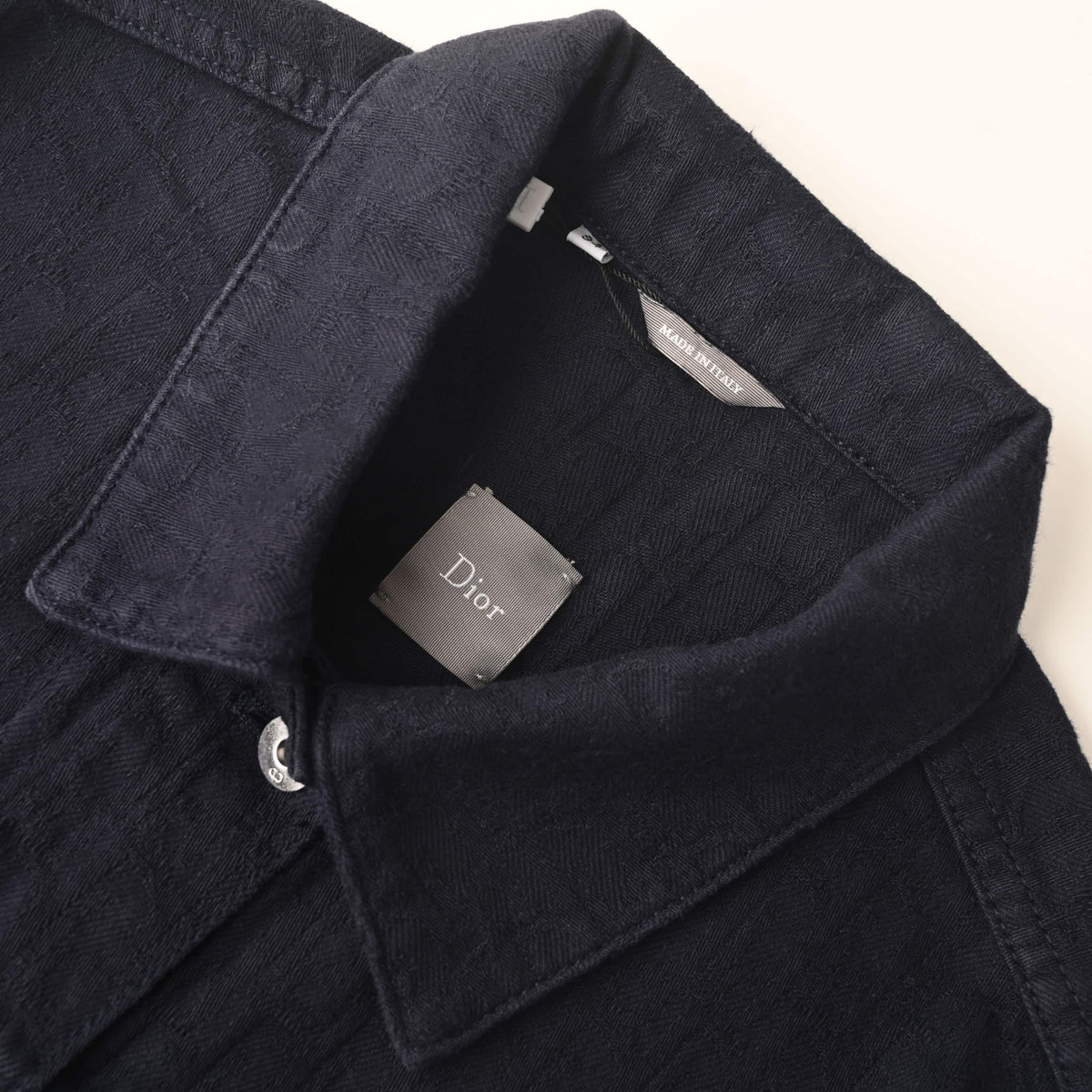 Christian Dior Tonal All-Over Print Denim Jacket for Casual Streetwear Layering