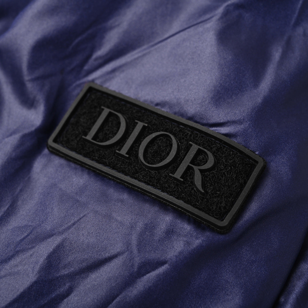 Christian Dior Silk Jacquard Hooded Jacket with Sleeve Label Detail for Elevated Casual Layering