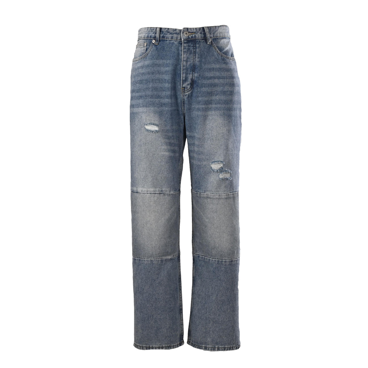 Christian Dior Vintage-Effect Paneled Wide-Leg Jeans with Full-Length Denim Streetwear Silhouette