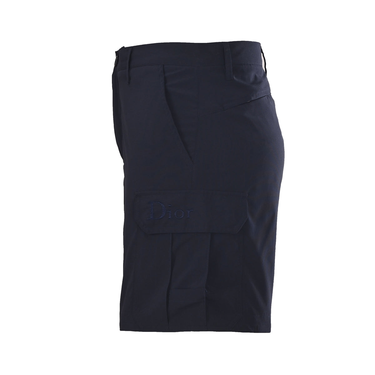 Christian Dior Letter-Embroidered Utility Shorts with Button Details for Summer Streetwear