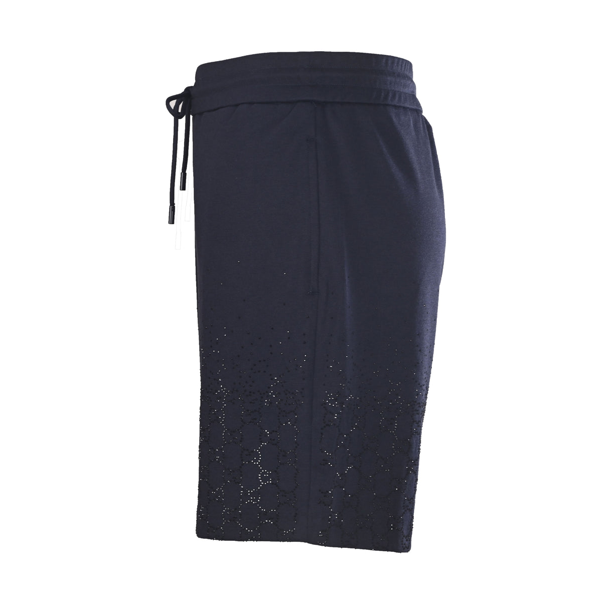 Gucci Navy Rhinestone Embellished Drawstring Shorts