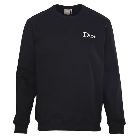 Christian Dior Lettering Embroidered Crewneck Sweatshirt, Casual Pullover for Layered Streetwear Looks
