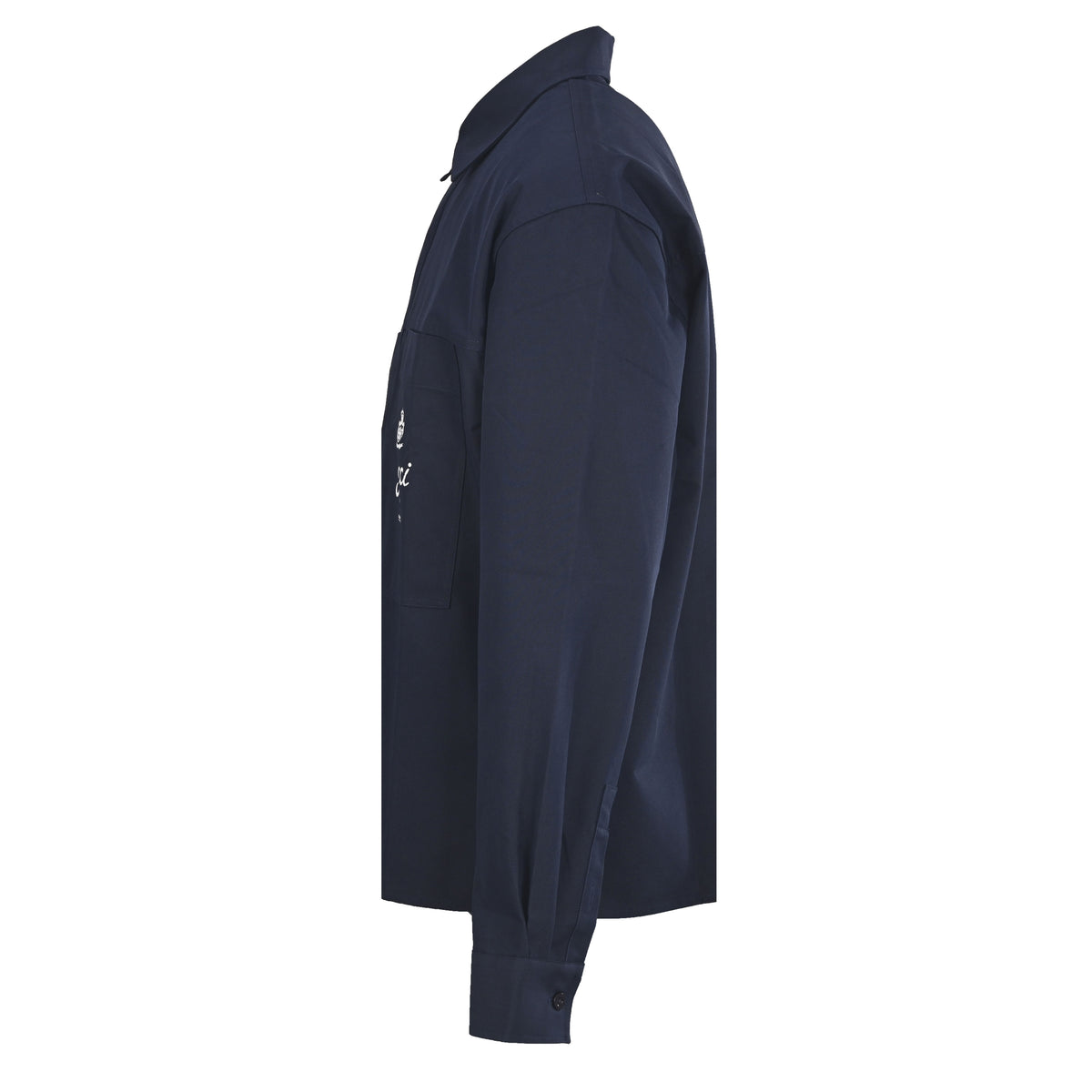 Gucci Navy Firenze 1921 Logo Print Chest Pocket Long-Sleeve Shirt