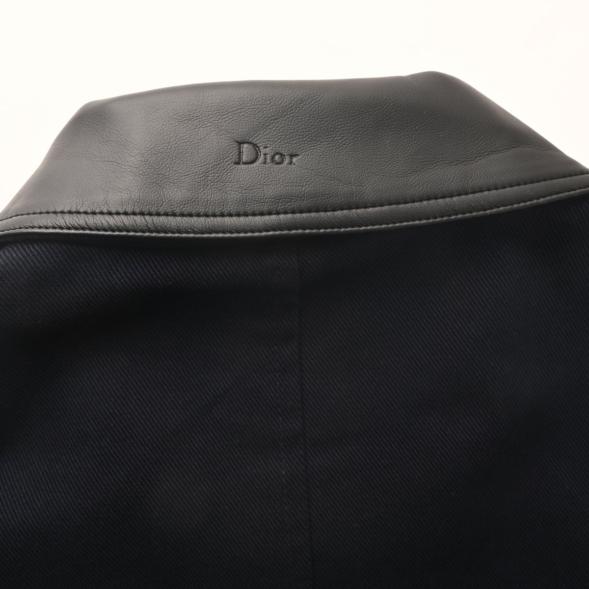 Christian Dior Leather Collar Jacket with Buckle Detail, Statement Outerwear for Casual Layering