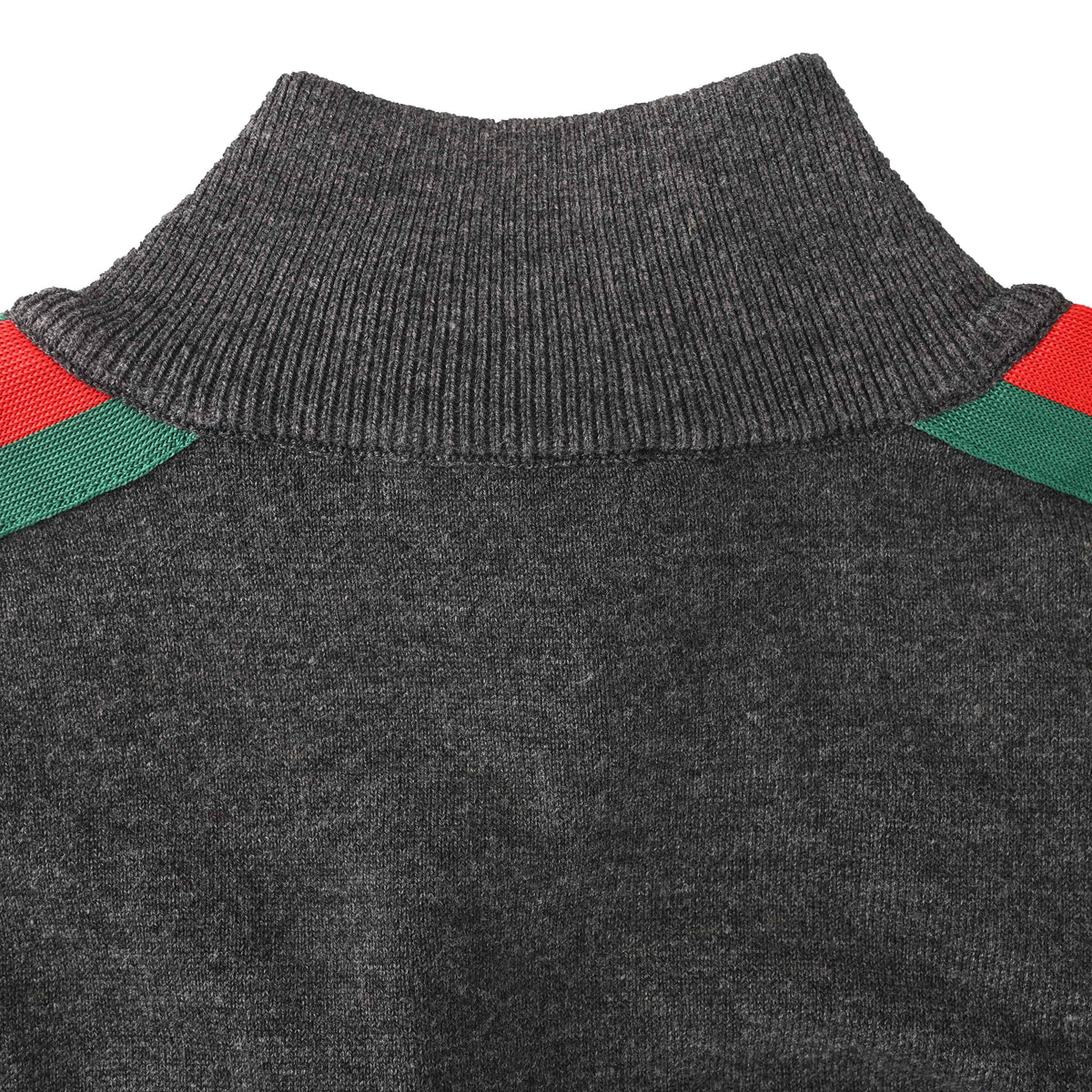 Gucci Wool Stand-Collar Jacket with Red and Green Web Trim