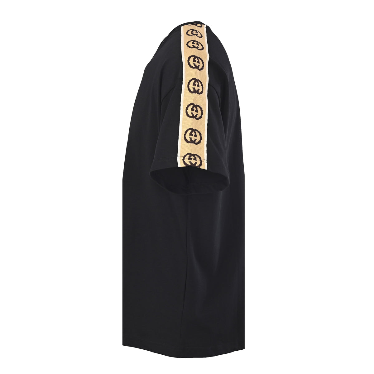 Gucci Black GG Jacquard Tape Oversized Cotton T-Shirt