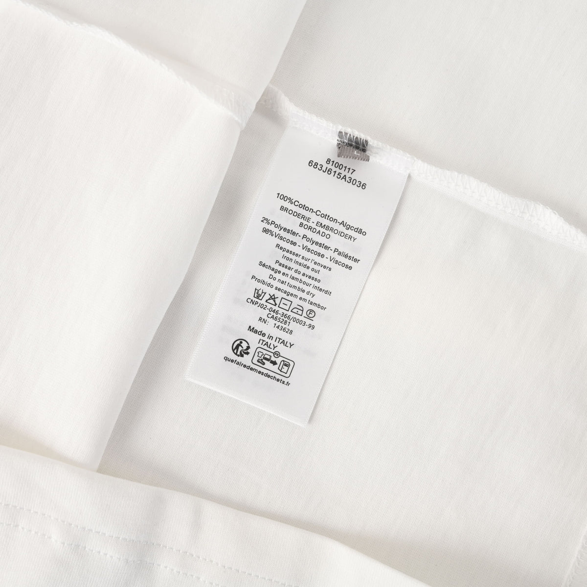Christian Dior Lettering Logo T-Shirt with Tatami Embroidery, Short Sleeve Casual Statement Tee
