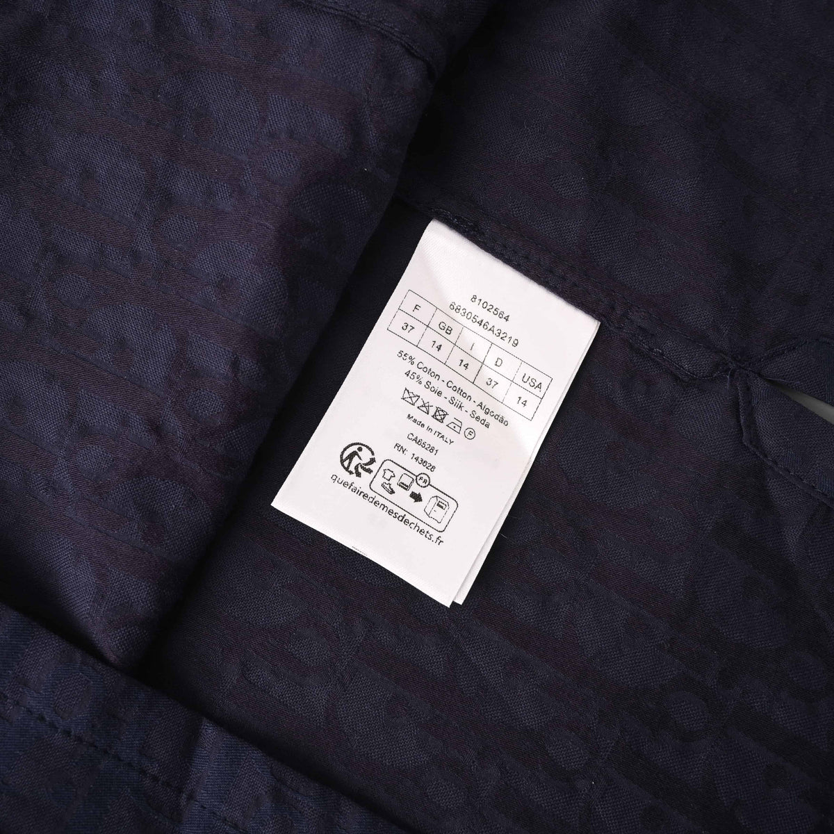 Christian Dior Subtle Jacquard Short-Sleeve Shirt with Woven Pattern for Smart Casual Styling