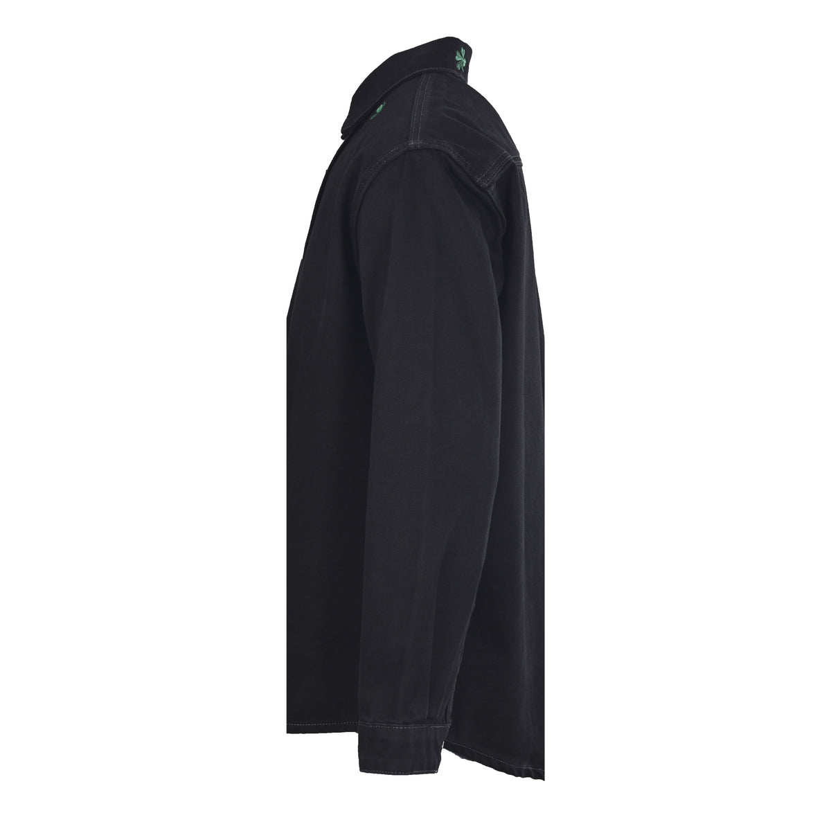 Christian Dior Four-Leaf Clover Embroidered Long-Sleeve Overshirt Jacket for Layered Streetwear