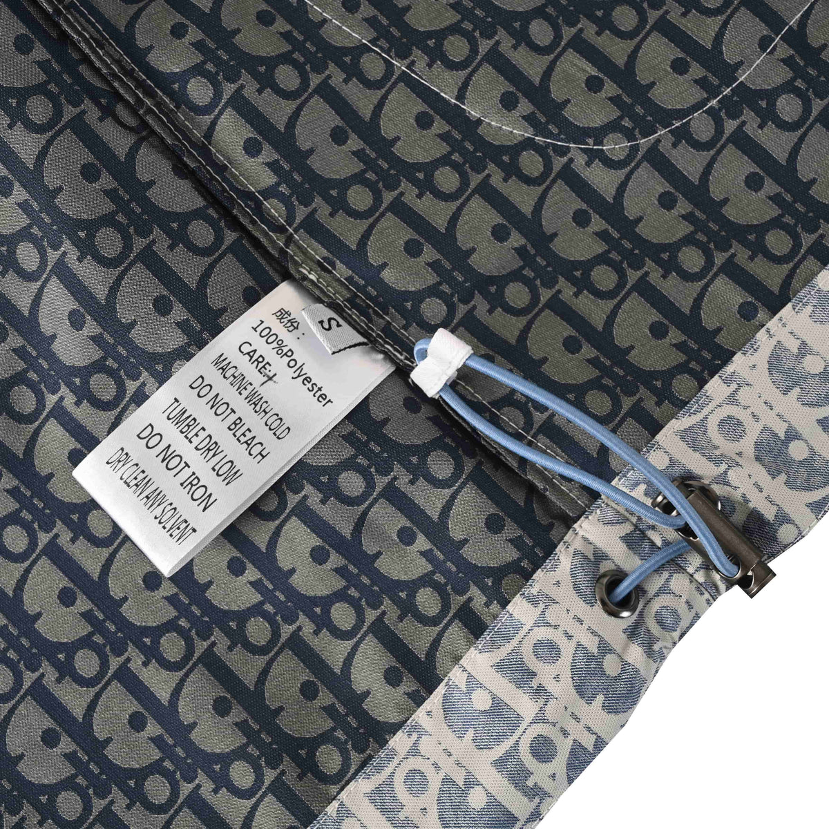 Christian Dior Bee Motif All-Over Logo Zip-Up Jacket, Patterned Outerwear for Casual Streetwear