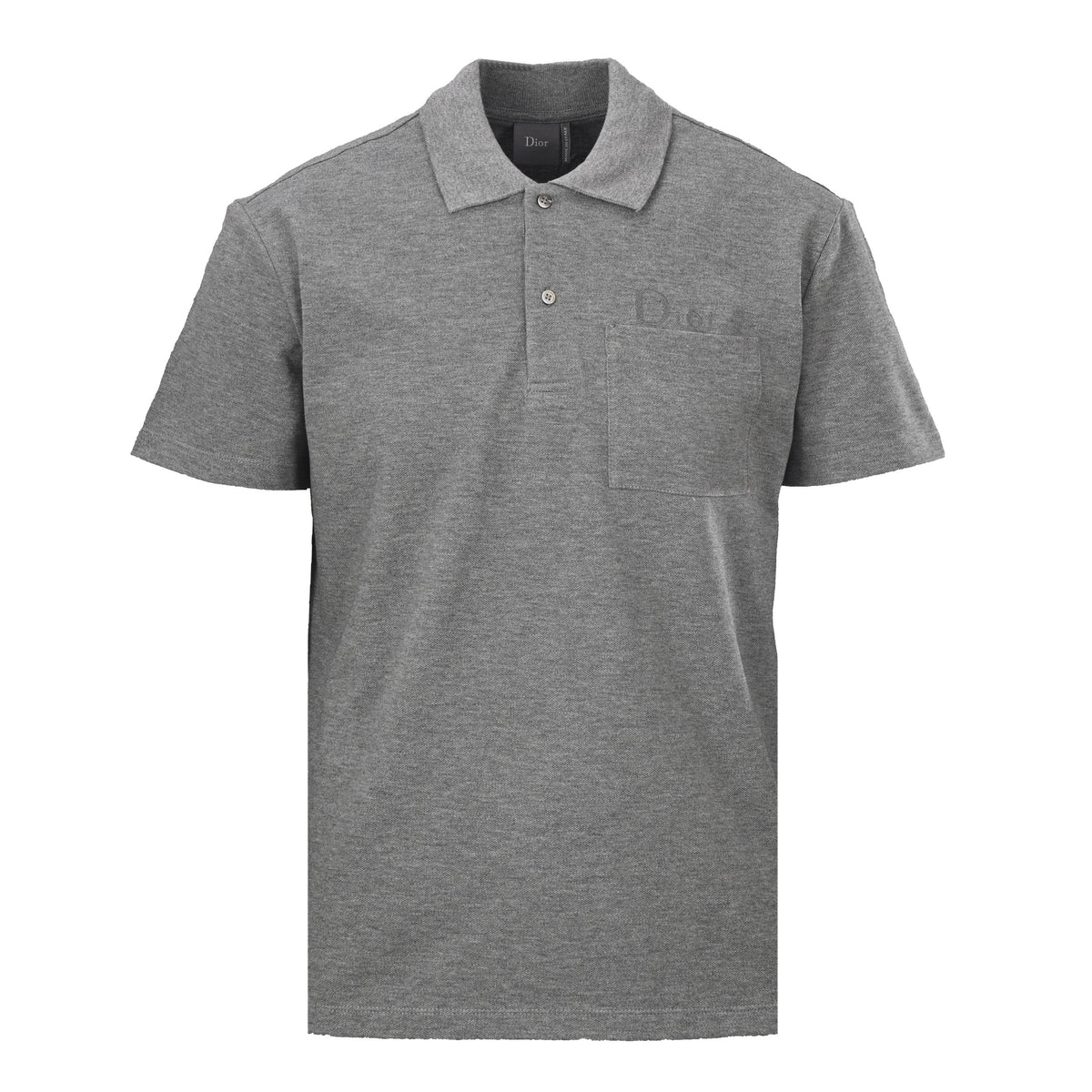 Christian Dior Embroidered Letter Pocket Polo Shirt in Textured Cotton Piqué, Short Sleeve