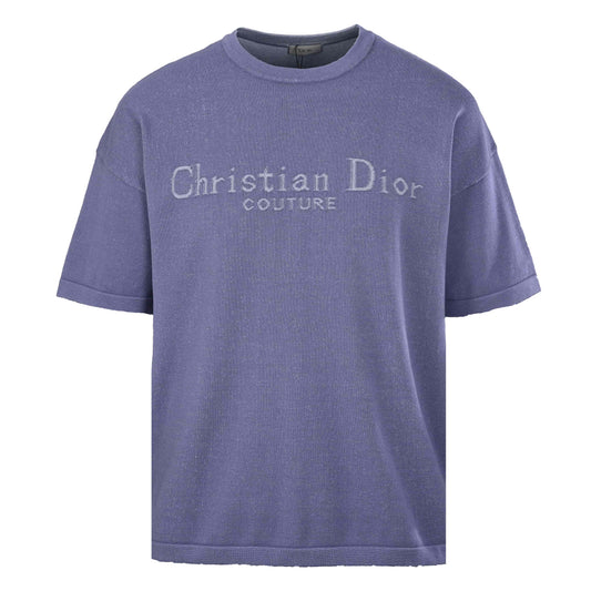 Christian Dior Logo Knit Short-Sleeve T-Shirt for Everyday Casual and Layered Streetwear Outfits