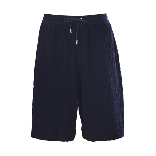 Christian Dior CD Terry Cloth Jacquard Shorts, Flocked Detail Casual Loungewear Style