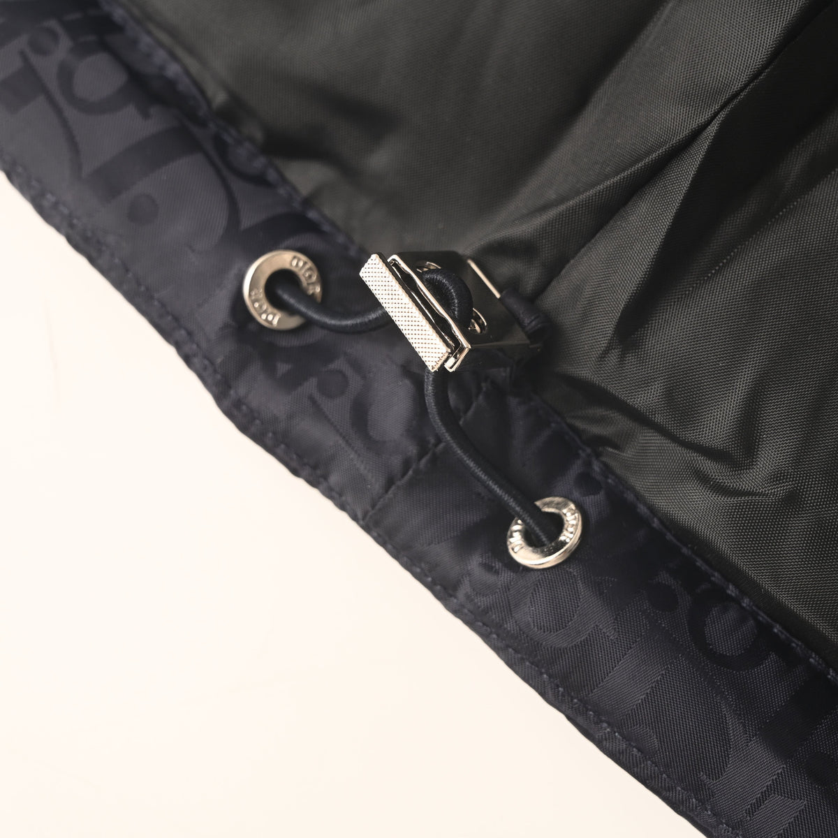 Christian Dior Tonal Monogram Down Jacket with Stand Collar for Winter Layering