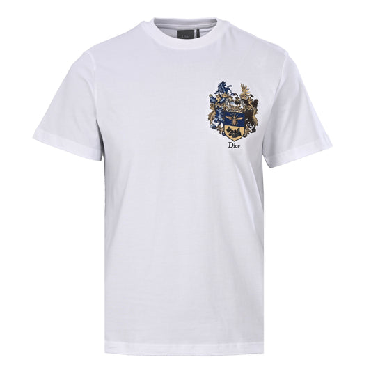 Christian Dior Blason Embroidered Crest Short-Sleeve T-Shirt for Elevated Casual and Streetwear Styling