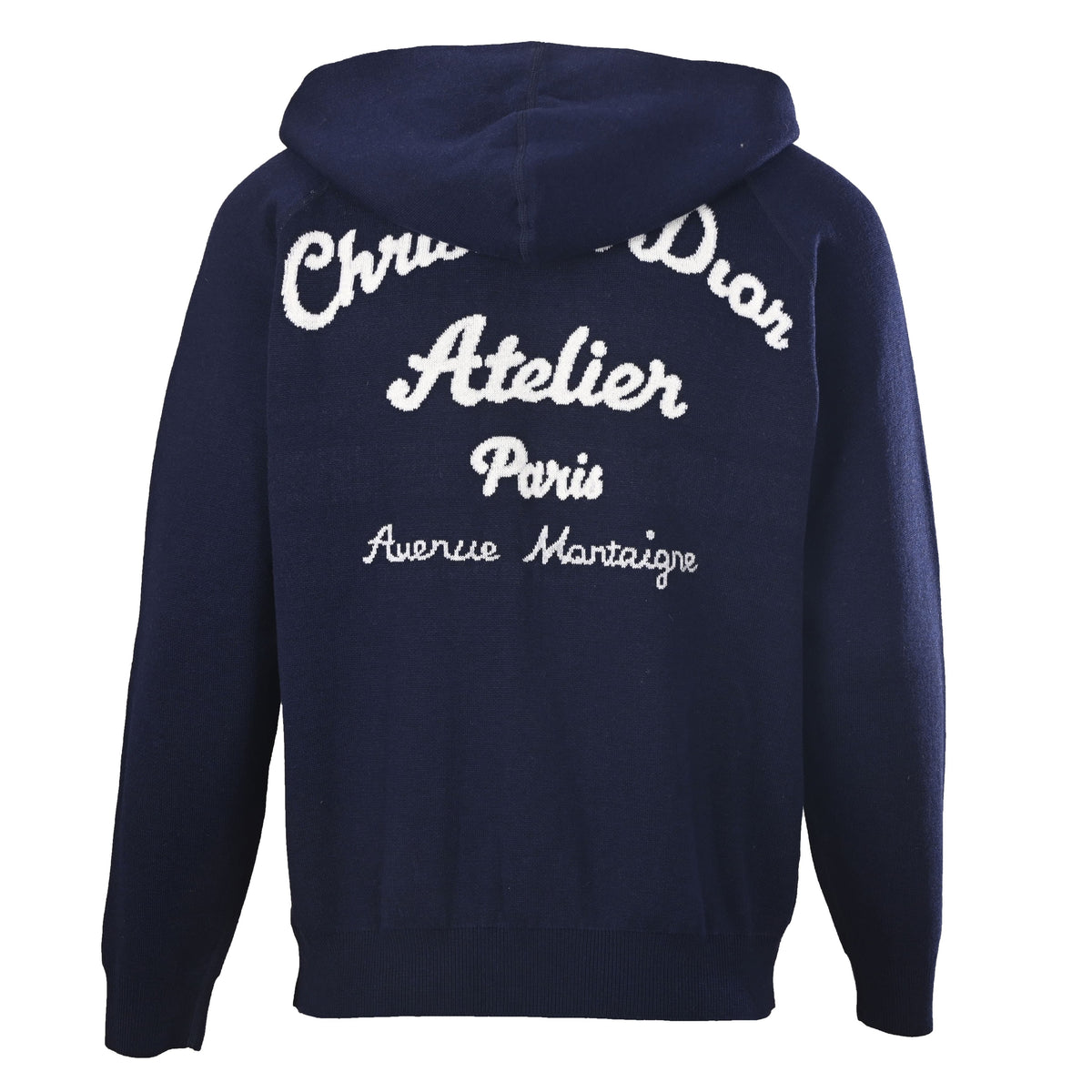 Christian Dior Oblique Reversible Cashmere Knit Jacket, Monogram Jacquard Outerwear with Back Lettering