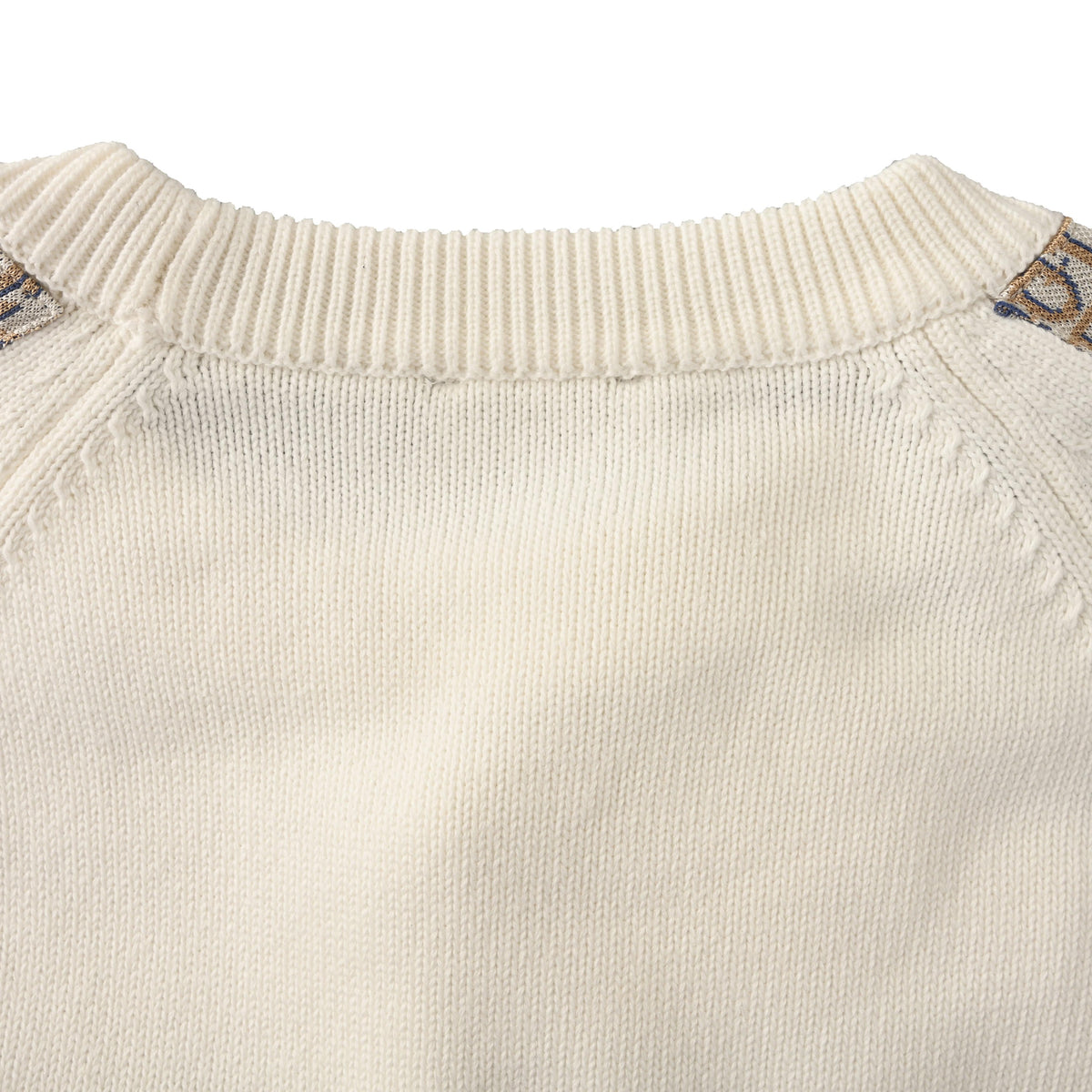 Christian Dior Webbing Detail Crewneck Knit Sweater, Casual Pullover Knitwear for Layered Outfits