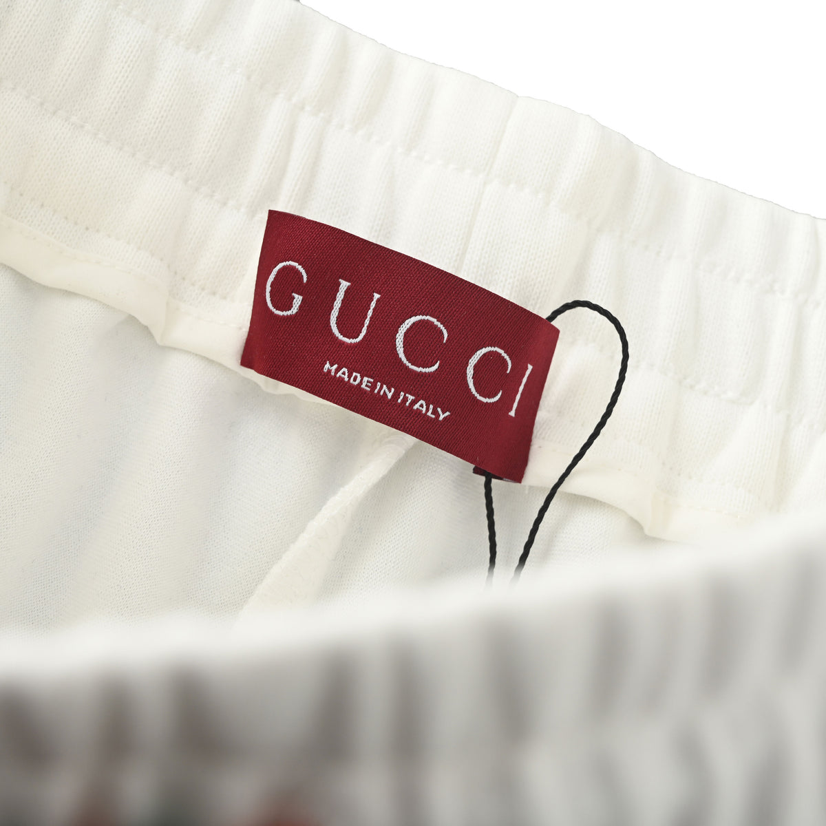 Gucci Ivory Knight Crest Print Cotton Drawstring Shorts