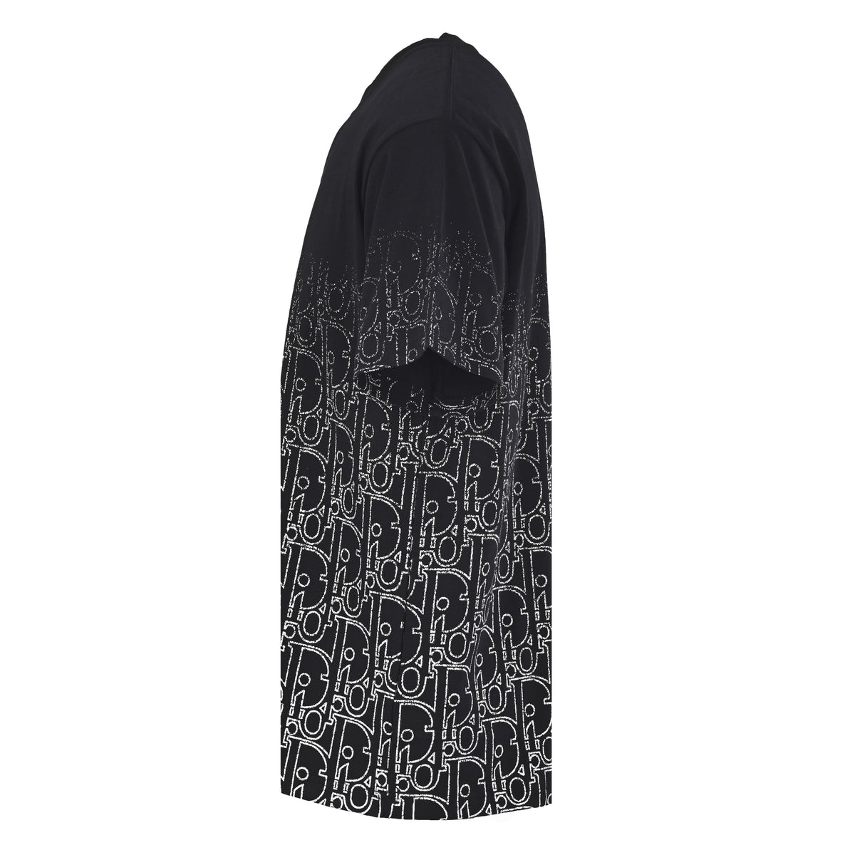 Christian Dior Ombre All-Over Monogram Short-Sleeve T-Shirt with Silver-Tone Thread Detailing