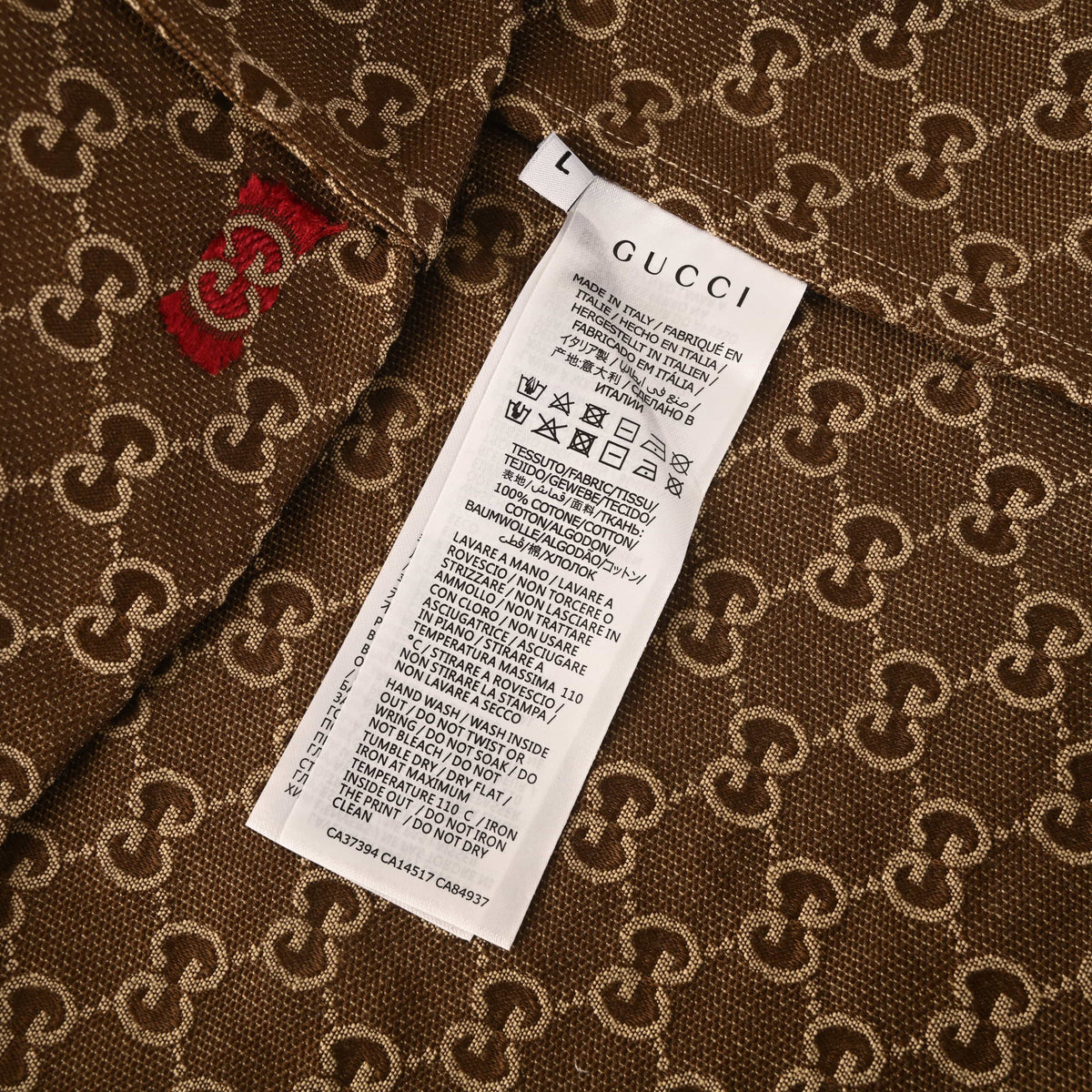 Gucci Multicolor GG Jacquard Cotton Canvas Shirt Jacket