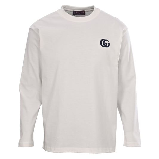 Gucci Unisex Interlocking G Embroidered Long-Sleeve T-Shirt