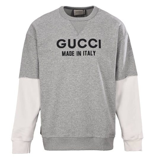Gucci Embroidered Layered-Look Cotton Sweatshirt