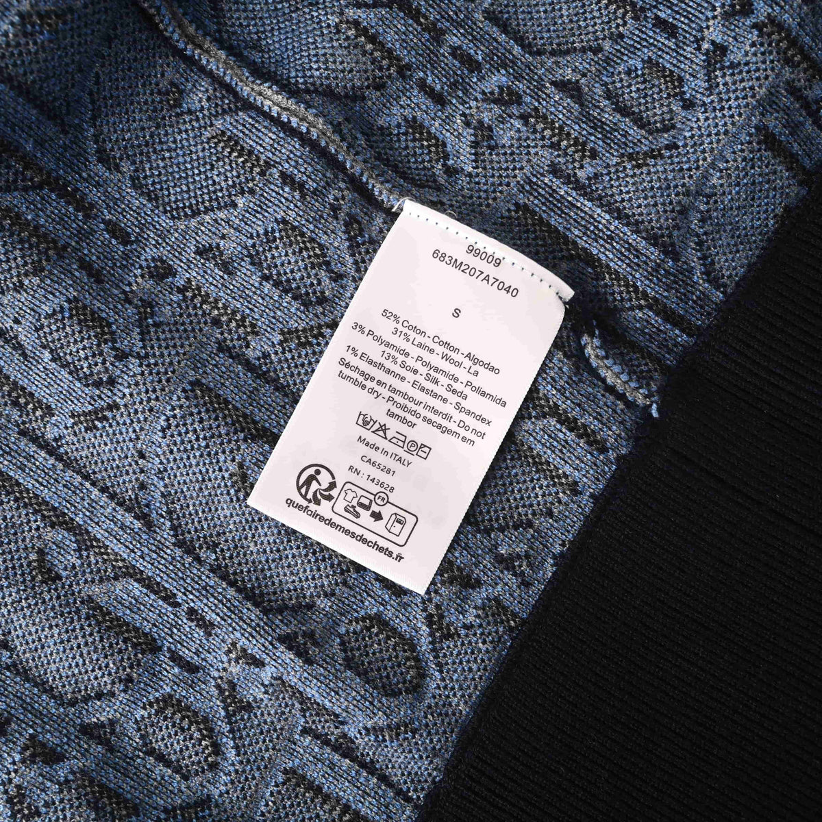 Christian Dior Large-Motif Jacquard Zip-Up Cardigan, Statement Knit Jacket for Casual Layering